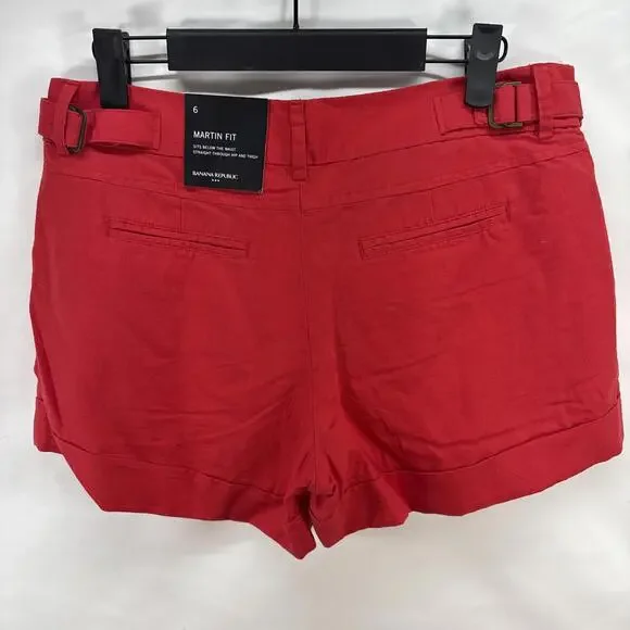 Banana Republic Martin Fit Women’s White 100% Cotton Mid Rise Chino Shorts Sz 6 - Picture 3 of 6